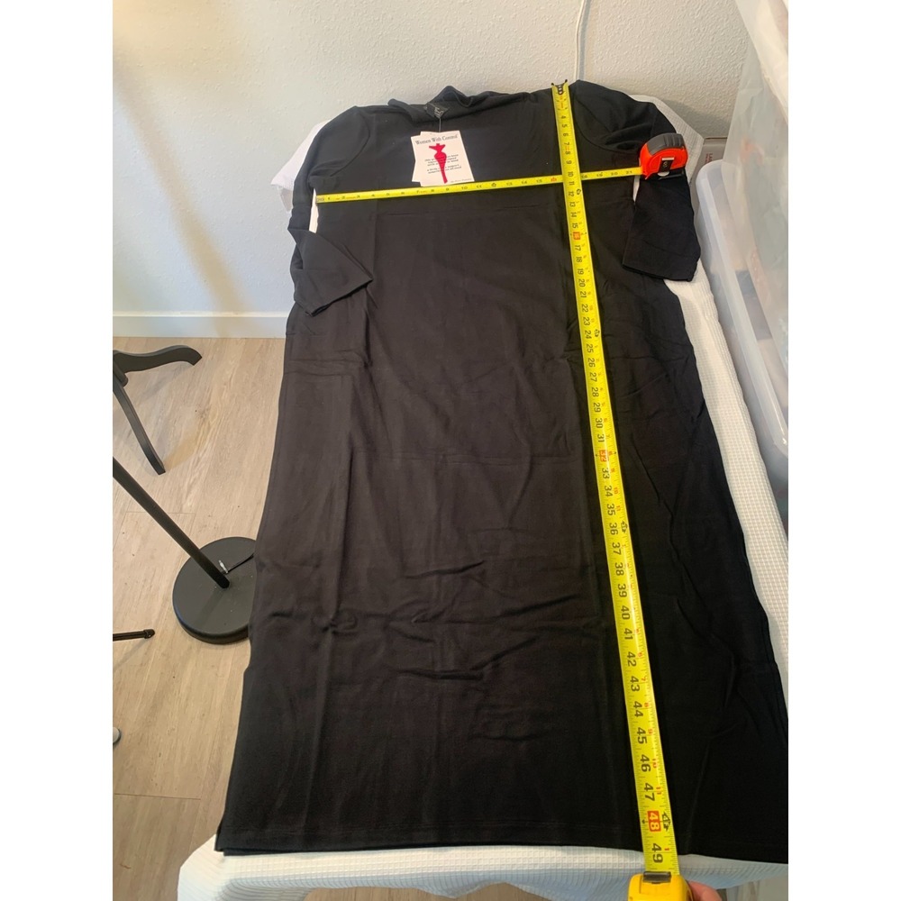(K-288) Women with Control Black Turtleneck Maxi Dress XLT New QVC Stretch Knit - Picture 6 of 14